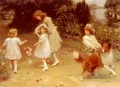 Amor a primera vista niños idílicos Arthur John Elsley impresionismo
